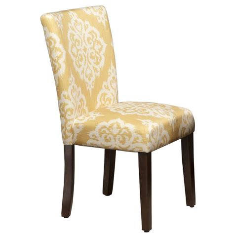 Homepop Yellow And Cream Damask Parsons Chair Set Of 2 Outdoor