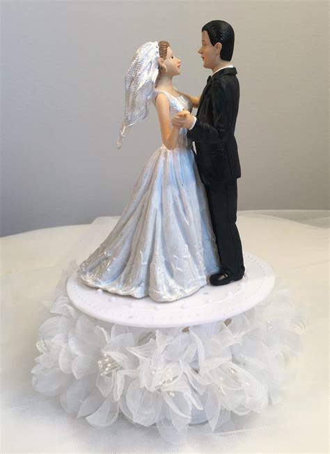 Wedding Cake Topper Bride And Groom Figurines First Dance Etsy