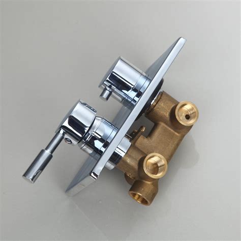 2 Handles Thermostatic 3 Way Chrome Brass Shower Diverter Mixer Control
