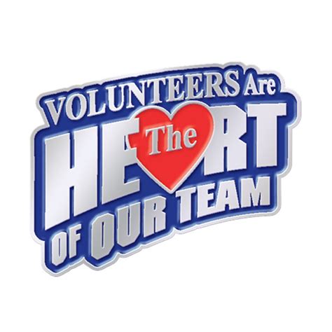 Volunteers Are The Heart Of Our Team Lapel Pin With Presentation Card