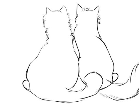 Just A Sketch Of Two Cats Sitting Togther By Iloveslyfoxhound On Deviantart