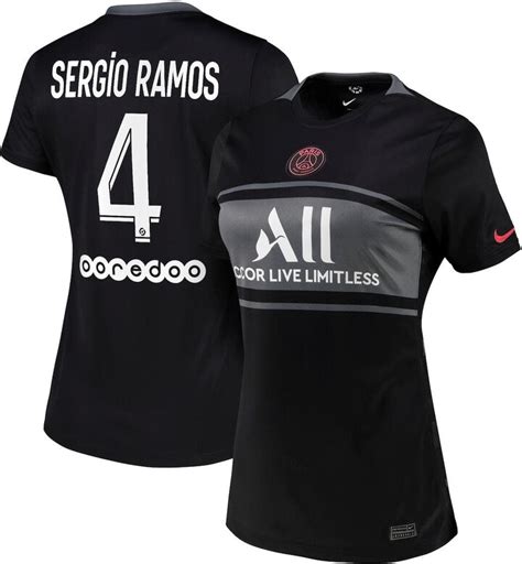 Nike Womens Sergio Ramos Black Paris Saint Germain 202122 Third