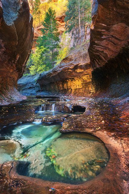 emerald pools form deep in the backcountry of zion national park united states cool places