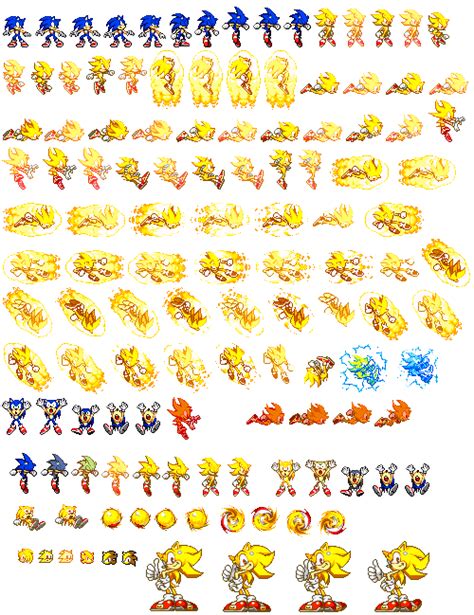 Super Sonic Sprites Extra By Rayrules On Deviantart