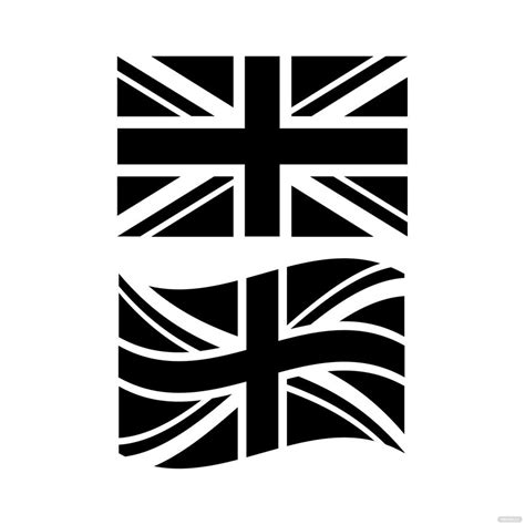 Black Uk Flag Vector In Illustrator Svg  Eps Png Download