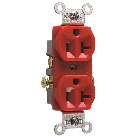 Pands Cr20 Red Duplex Receptacle 20a125v Side Wire Red Gordon