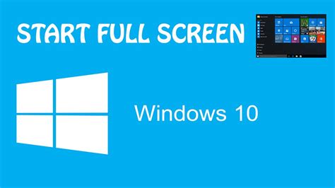 Make Start Menu Full Screen In Windows 10 Tips And Tricks Youtube