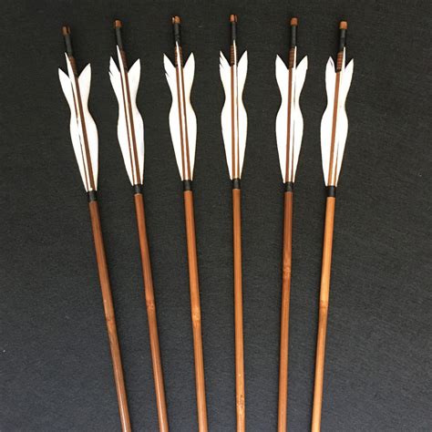 คันธนู 61224pcs Archery Handmade Bamboo Arrows 5 Inches Turkey Feathers For Recurve Bow