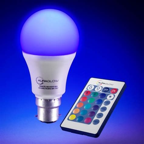 Auraglow 10w Remote Control Colour Changing Led Light Bulb B22