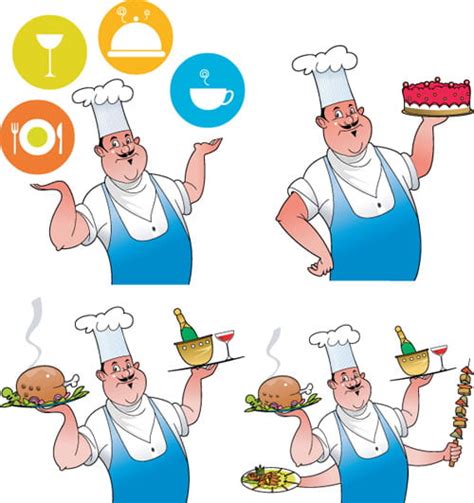 Vector Funny Chef Design Graphic Set Eps Uidownload