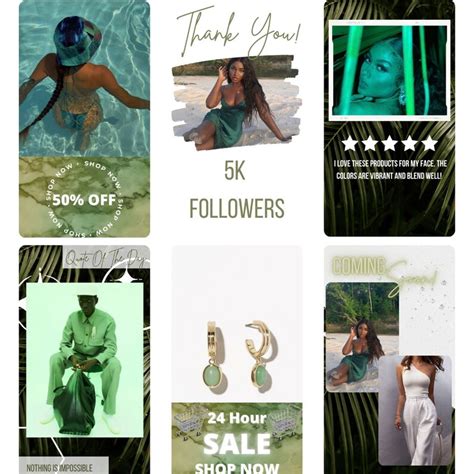 Green Instagram Story Templates Canva Instagram Branding Canva