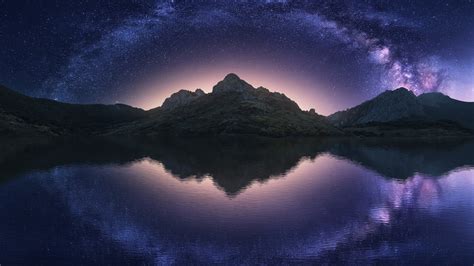 1920x1080 Resolution Milky Way And Mountain Reflection 1080p Laptop