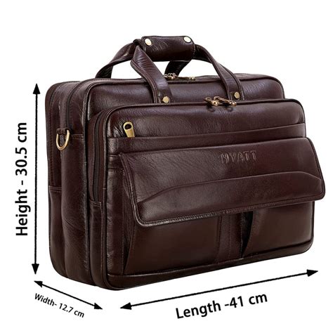 Hyatt Leather Accessories 16 Inch Italian Leather Laptop Briefcase Off
