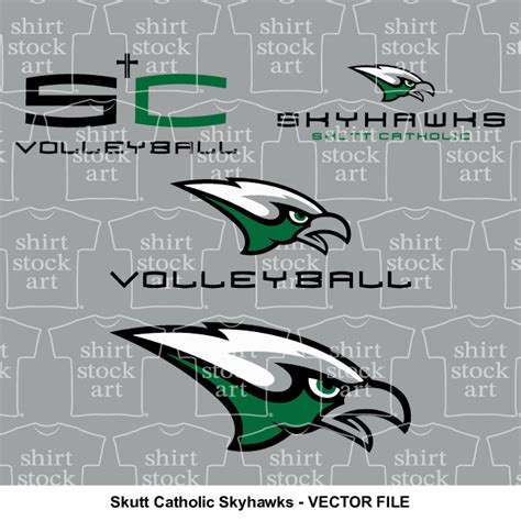 Skutt Catholic Skyhawks T Shirt Stock Art