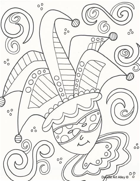 Signup to get the inside scoop from our monthly newsletters. Mardi Gras Coloring Pages - DOODLE ART ALLEY