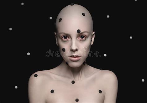 Bald Headed Girl With Dots On Face Stock Image Image Of Caucasian Posing 70450671