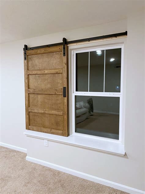 Diy Modern Farmhouse Barn Door Window Covering Farmhouse Windows And