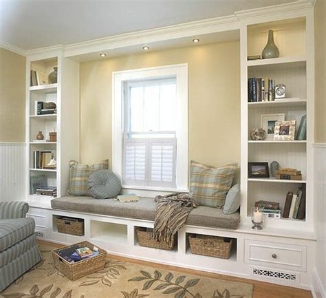 Bay Window Seating Area Built In Book Shelves And Seating Area Love