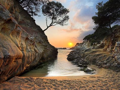 Sunset In Paradise Hd Sea Wallpapers Sand Ocean Sun