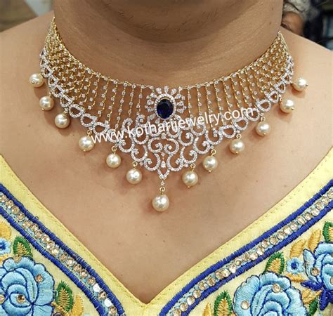 Designer Diamond Neck Choker Gold Fashion Necklace Choker Necklace Designs Gold Necklace