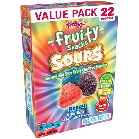 Kelloggs Fruity Snacks Berry Sours Fruit Snacks 1584 Oz 22 Count