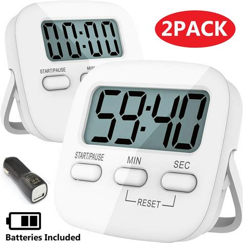 2 Pack Kitchen Timer Digital Magnetic Countdown Timer With Loud Alarm