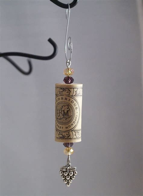 Simple Wine Cork Ornament With Tibetan Silver Charm And