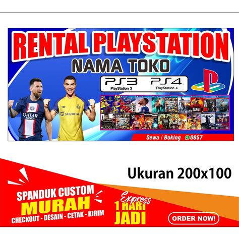 Jual Banner Rental Ps Playstation Spanduk Rental Ps Playstation X Cm Bayar Ditempat