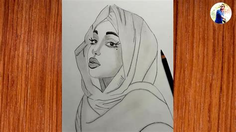 How To Draw Hijab Girl Pencil Sketch Art Video Youtube