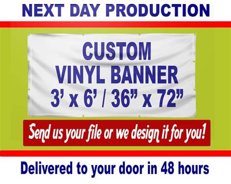 Custom Banner Print Overnight Vinyl Printing And Shipping Etsy