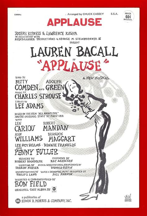 Lauren Bacall Applause Charles Strouse Lee Adams 1970 Broadway