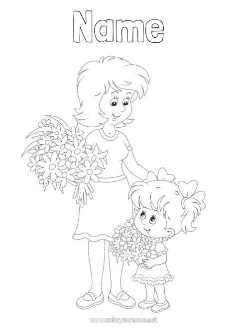 coloring page no 809 flowers mum happy feast day