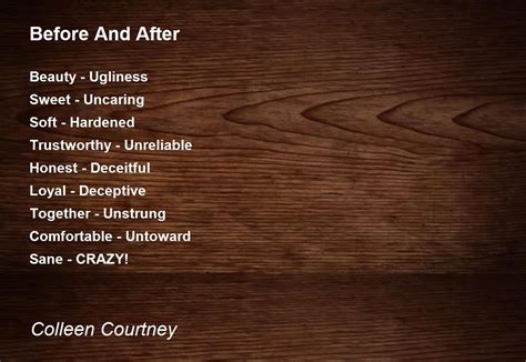Before And After Poem by Colleen Courtney - Poem Hunter