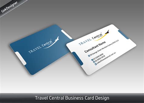 Elegant Playful Business Business Card Design For Travel Central By
