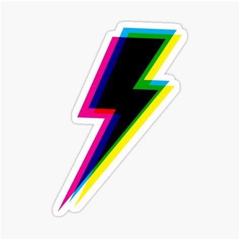 Cmyk Lightning Black Sticker For Sale By Animinimal Black