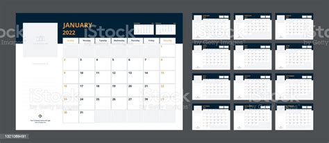 2022 Calendar Planner Set For Template Corporate Design Week Start On