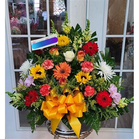 Summer Funeral Basket The Flower Shop
