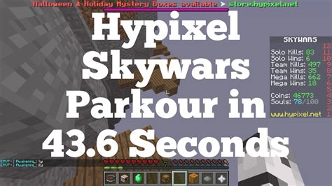 Minecraft Parkour Speedrun Hypixel Skywars Course 436 Seconds Youtube