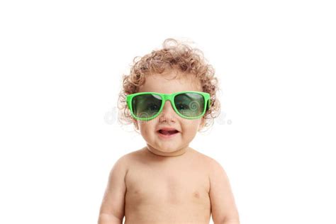 Baby With Sunglasses Isolated On White Background Stock Image Image
