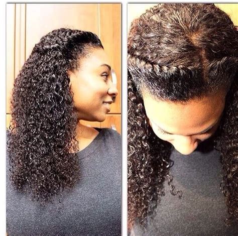 After that, a synthetic hair weave is literally sewn into the braids using a needle and thread. Heat Free Hair sew-in--very natural blending! | Heat free ...
