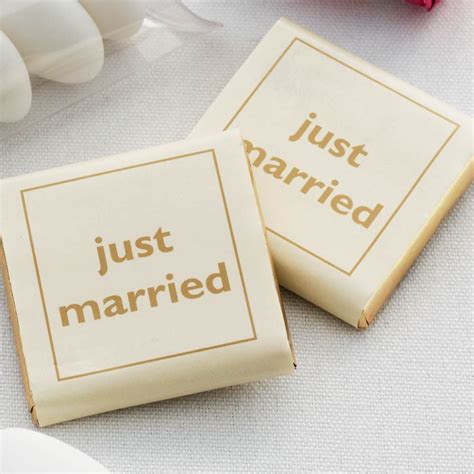 Gold Just Married Chocolates Just Married Wedding Favors Chocolate