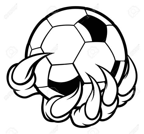 Monster Animal Claw Holding Soccer Football Ball Illustration