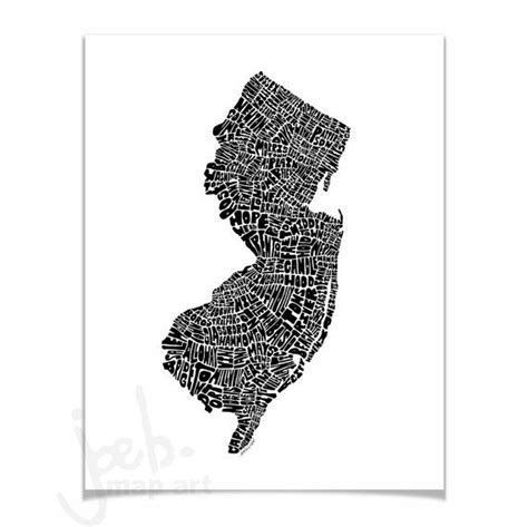 New Jersey Map Art New Jersey Art Print Signed Print Of My Etsy