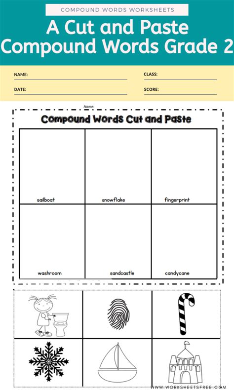 A Cut And Paste Compound Words Grade 2 Worksheets Free