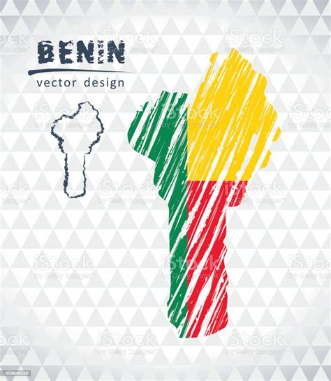 Map Of Benin With Hand Drawn Sketch Pen Map Inside Vector Illustration Stock Illustration