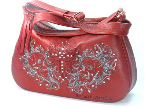 Red Leather Hobo Style Handbag By Beautifulbagsetc On Etsy