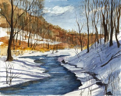 Winter Landscape Watercolor Paintings At Getdrawings Free Download