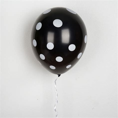 25 Pack 12 Black Sensational Polka Dot Latex Balloons Efavormart