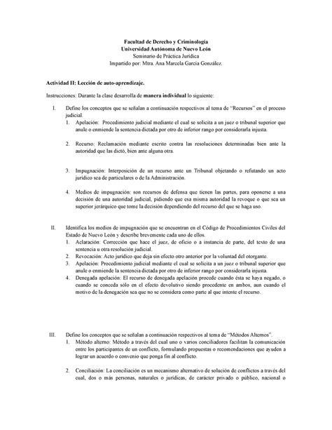 Actividad 2 Seminario Facultad De Derecho Y Criminología Universidad Autónoma De Nuevo León