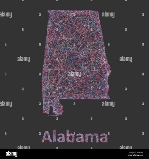 Colorful Line Art Map Of Alabama State Stock Vector Image And Art Alamy
